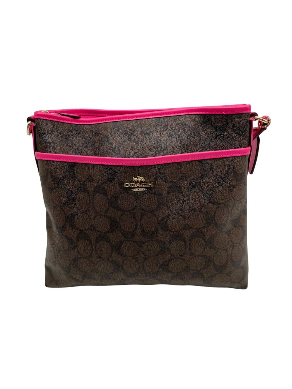 Coach Brown Signature Print Coated Canvas File Bag F23866